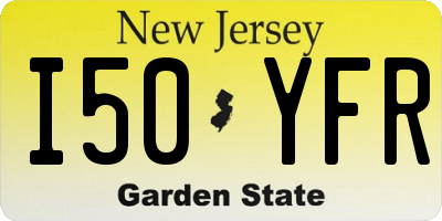NJ license plate I50YFR