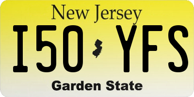 NJ license plate I50YFS