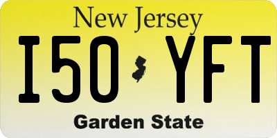 NJ license plate I50YFT