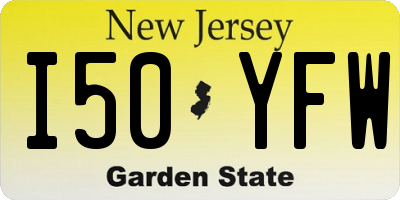 NJ license plate I50YFW
