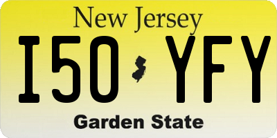 NJ license plate I50YFY
