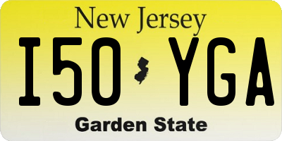 NJ license plate I50YGA