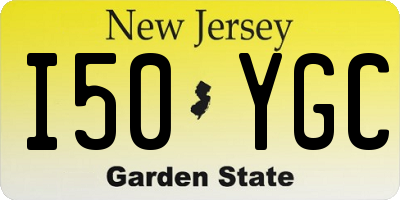 NJ license plate I50YGC
