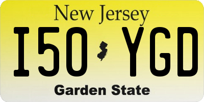 NJ license plate I50YGD