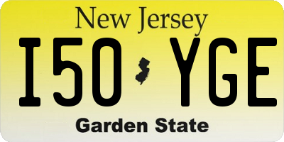 NJ license plate I50YGE