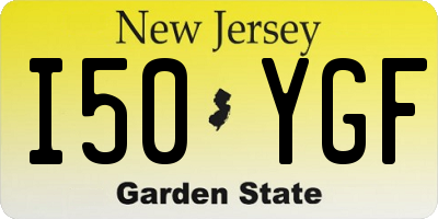 NJ license plate I50YGF