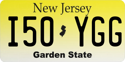 NJ license plate I50YGG