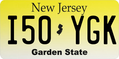 NJ license plate I50YGK