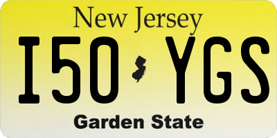 NJ license plate I50YGS