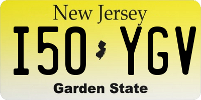 NJ license plate I50YGV