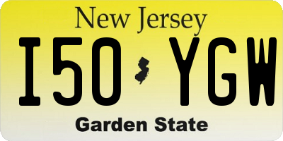 NJ license plate I50YGW