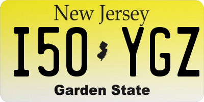 NJ license plate I50YGZ
