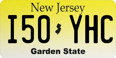 NJ license plate I50YHC