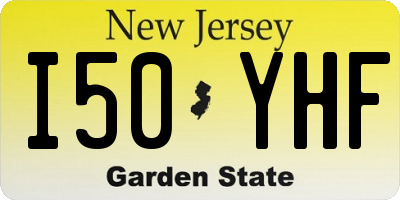 NJ license plate I50YHF