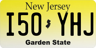 NJ license plate I50YHJ