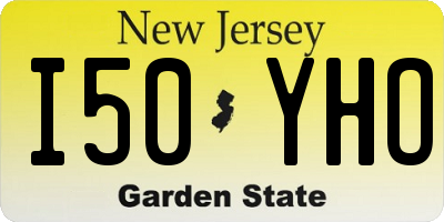 NJ license plate I50YHO