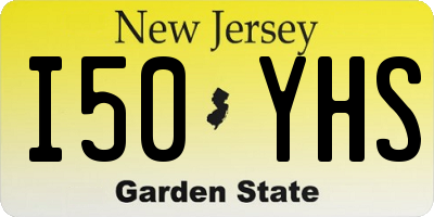 NJ license plate I50YHS