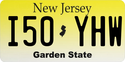 NJ license plate I50YHW