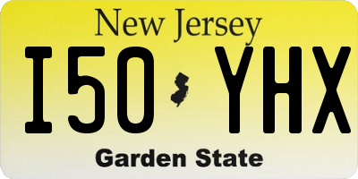 NJ license plate I50YHX