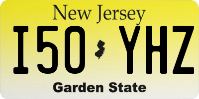 NJ license plate I50YHZ