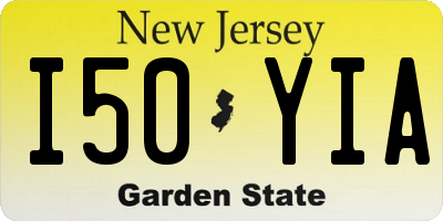 NJ license plate I50YIA