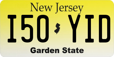 NJ license plate I50YID