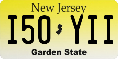 NJ license plate I50YII