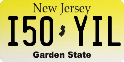NJ license plate I50YIL