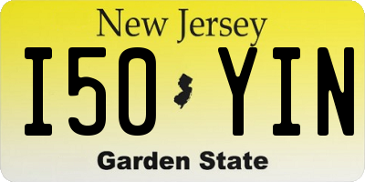 NJ license plate I50YIN