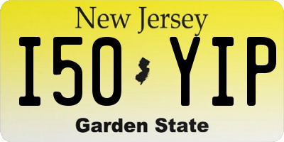 NJ license plate I50YIP