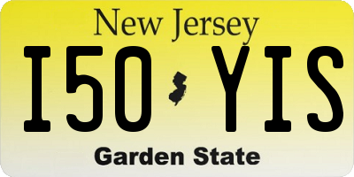 NJ license plate I50YIS