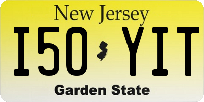 NJ license plate I50YIT