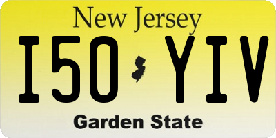 NJ license plate I50YIV