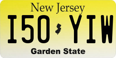 NJ license plate I50YIW