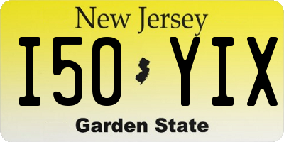 NJ license plate I50YIX