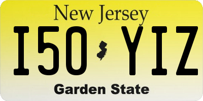 NJ license plate I50YIZ