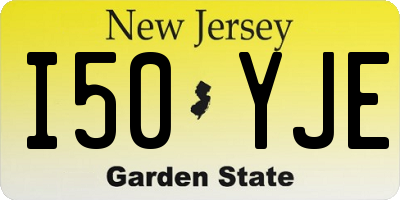 NJ license plate I50YJE