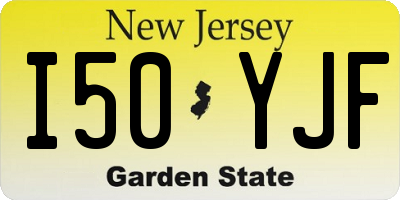 NJ license plate I50YJF