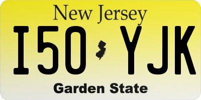 NJ license plate I50YJK