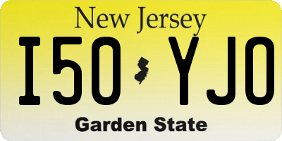 NJ license plate I50YJO