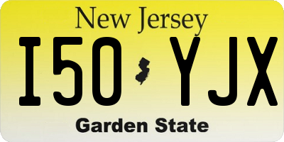 NJ license plate I50YJX