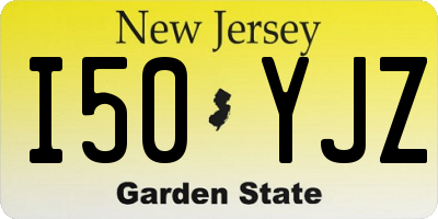 NJ license plate I50YJZ