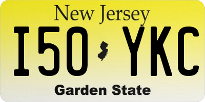 NJ license plate I50YKC