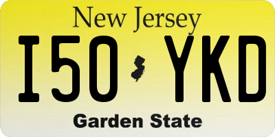 NJ license plate I50YKD