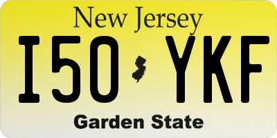 NJ license plate I50YKF