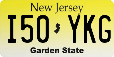 NJ license plate I50YKG