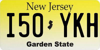 NJ license plate I50YKH