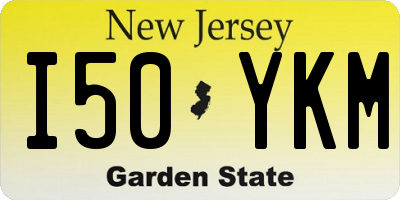 NJ license plate I50YKM