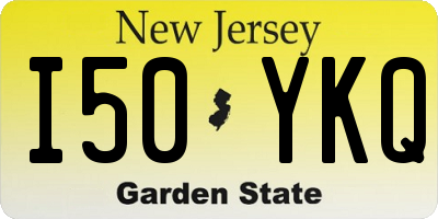 NJ license plate I50YKQ