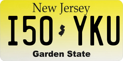 NJ license plate I50YKU